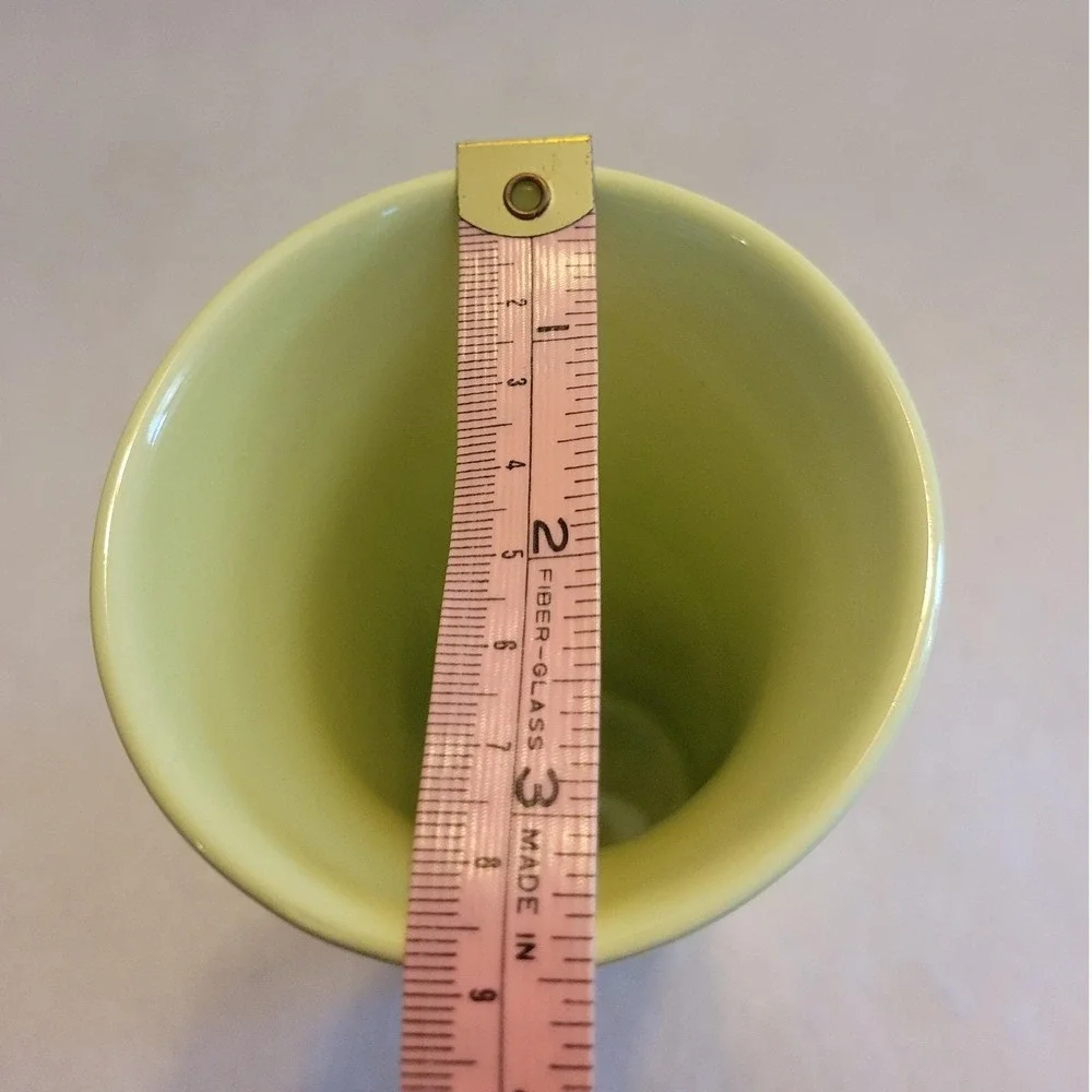 FTD Ceramic Trumpet Vase 7in Pastel‎ Green Vintage Floral KLB 24211 Thailand